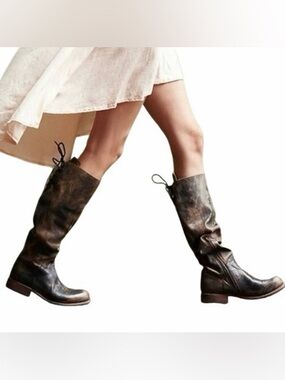 BED STU Manchester Teak Distressed Leather Riding Boots BEDSTU Size 8